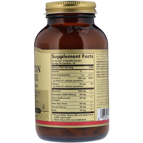 Quercetin Complex with Ester-C Plus (Кверцетин с Ester-C) 100 вегетарианских капсул (Solgar) фото 2