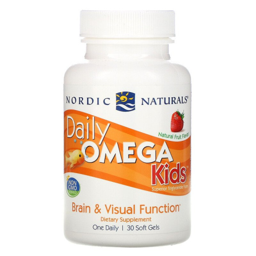 Daily Omega Kids 500 мг (Ежедневные Омега 3 для детей) 30 гелевых капсул (Nordic Naturals)