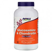 Now Foods Глюкозамин и Хондроитин (Glucosamine & Chondroitin) 240 растительных капсул