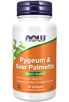 Now Foods Pygeum & Saw Palmetto with Pumpkin Seed Oil (Пиджеум и Со Пальметто с маслом тыквенных семян) 60 мягких капсул