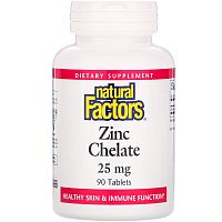 Zinc Chelate 25 mg (Хелатный цинк 25) мг 90 таблеток (Natural Factors)