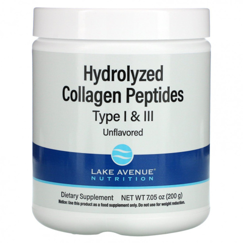 Hydrolyzed Collagen Peptides Type I & III 200 г (Lake Avenue Nutrition) фото 2