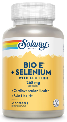 Solaray Bio E + Selenium with Lecithin (Витамин Е + селен с лецитином) 268 мг. 60 мягких капсул