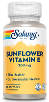 Solaray Sunflower Vitamin E (Витамин Е из подсолнечника) 268 мг. (400 МЕ) 60 мягких капсул