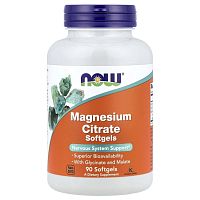 Now Foods Magnesium Citrate Softgels (Магний цитрат) 134 мг. 90 мягких капсул 