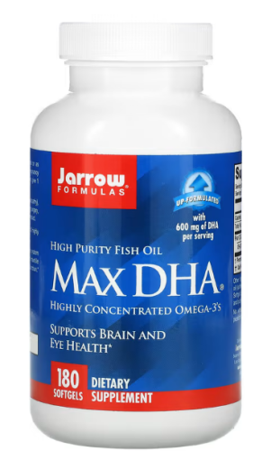 Max DHA (Высококонцентрированная Омега-3) 180 мягких капсул (Jarrow Formulas)