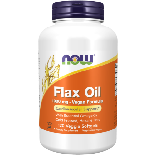 Flax Seed Oil Organic 1000 мг (Органическое Льняное Масло) 120 вег гел капс (Now Foods)