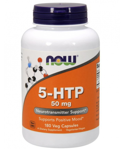 Now Foods 5-HTP 5-Гидрокситриптофан 50 мг. 180 растительных капсул фото 3