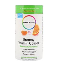 Vitamin C для детей со вкусом мандарина и апельсина 90 жевательных таблеток (Rainbow Light)