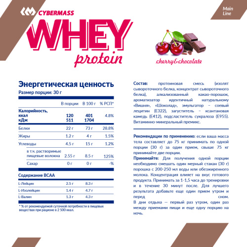 Протеин CyberMass Whey Protein 908 гр. фото 2