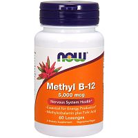 Now Foods Methyl B-12 Метилкобаламин 5000 мкг. 60 пастилок
