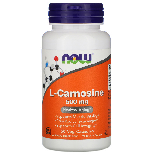 L-Carnosine 500 мг (L-Карнозин) 50 капсул (Now Foods)