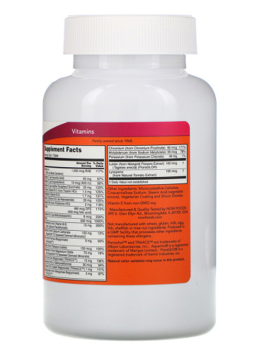 Now Foods Daily Vits (Дейли Витс, Мультивитаминный комплекс) 250 таблеток фото 3