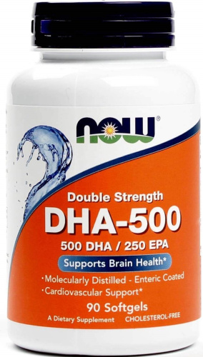 Now Foods DHA 500 мг. (ДГК-500) Double Strength 90 капсул