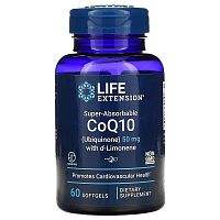 Life Extension Super-Absorbable CoQ10 (Ubiquinone) 50 мг. with d-Limonene (Сверхусваиваемый CoQ10 (убихинон) с d-Лимонином) 60 капсул