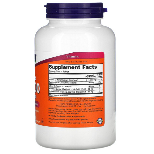 Now Foods Буферизованный витамин C-1000 (Buffered Vitamin C-1000) 180 таблеток фото 4