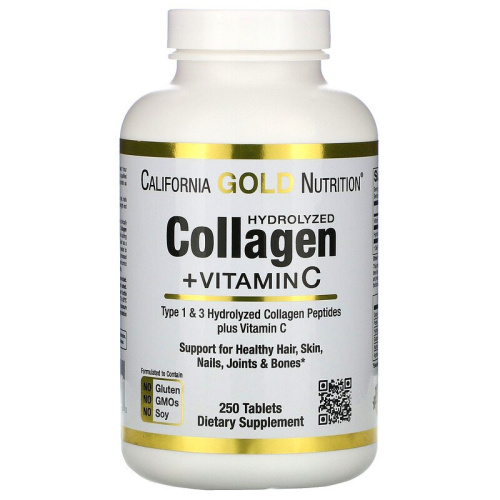 Collagen + Vitamin C Type 1 & 3 - 250 таблеток (California Gold Nutrition)