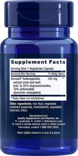 Life Extension Optimized Ashwagandha Extract (Экстракт Оптимизированной Ашваганды) 60 капсул фото 2