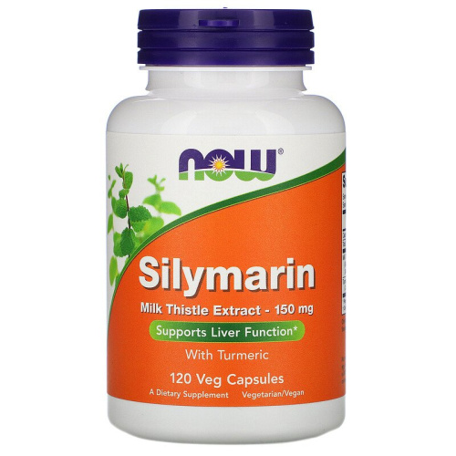Now Foods Silymarin Milk Thistle Extract with Turmeric (Силимарин, экстракт расторопши с куркумой) 150 мг. 120 растительных капсул
