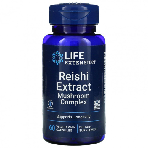 Life Extension Комплекс с экстрактом грибов рейши (Reishi Extract Mushroom Complex) 60 растительных капсул