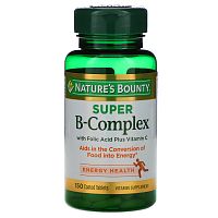Super B-Complex with Folic Acid Plus Vitamin C 150 таблеток (Nature's Bounty)