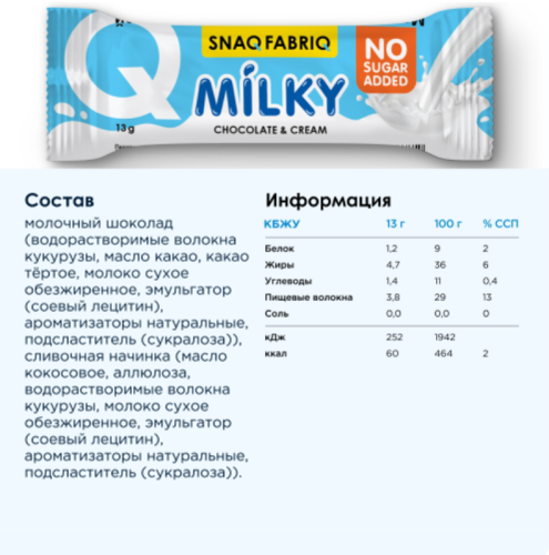 Шоколадные конфеты без сахара Milky Candy 130 г (SNAQ FABRIQ) фото 2