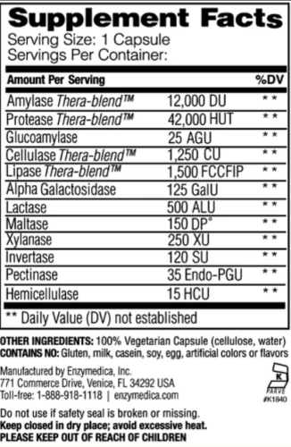 Digest (Пищеварительные ферменты) 240 капсул (Enzymedica) фото 2