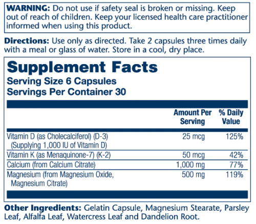 Cal-Mag with Vitamin D-3, K-2 Ratio 2:1 (Кальций Магний с витамином Д-3) 180 капсул (Solaray) фото 4