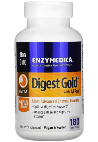 Digest Gold with ATPro (Пищеварительные ферменты) 180 капсул (Enzymedica)