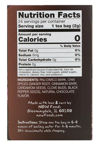 PAU D'ARCO TEA 2 г (Настоящий чай из коры муравьиного дерева, без кофеина) 24 пакетика (Now Foods) фото 2