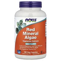 Now Foods Красные минеральные водоросли, Вегетарианский кальций (Red Mineral Algae) 180 растительных капсул