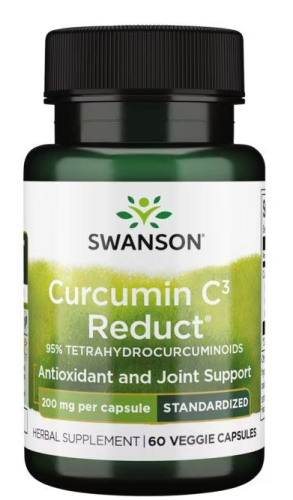 Curcumin C3 Reduct 95% Tetrahydrocurcuminoids 200 мг 60 вег капсул (Swanson)