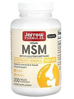 Jarrow Formulas Vegan MSM (МСМ, Метилсульфонилметан) 1000 мг. 200 растительных капсул