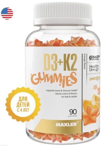 Витамины Maxler D3 + K2 Gummies 90 пастилок 