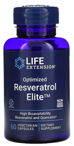 Life Extension Optimized Resveratrol Elite (Оптимизированный элитный ресвератрол) 60 растительных капсул