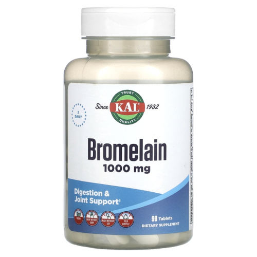 KAL Bromelain (Бромелайн) 1000 мг. 90 таблеток