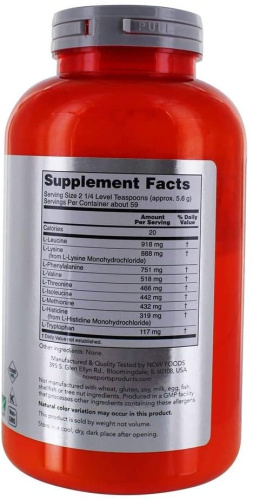 Sports Amino-9 Essentials (Незаменимые аминокислоты) 330 грамм (Now Foods) фото 3
