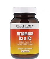 Dr. Mercola Vitamins D3 & K2 (Витамин Д3 & К2) 90 капсул