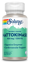 Solaray Enteric Coated Nattokinase (Наттокиназа, покрытая кишечнополостной оболочкой) 100 мг. 1250 FU 30 растительных капсул