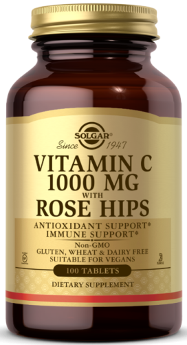 Solgar Витамин С и Шиповник (Vitamin C with Rose Hips) 1000 мг. 100 таблеток