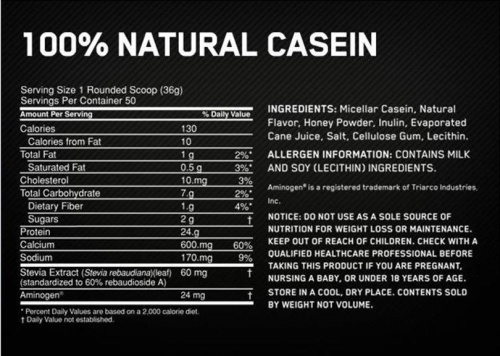 Протеин Optimum Nutrition 100% Casein Protein 1800 гр. (4lb) фото 2