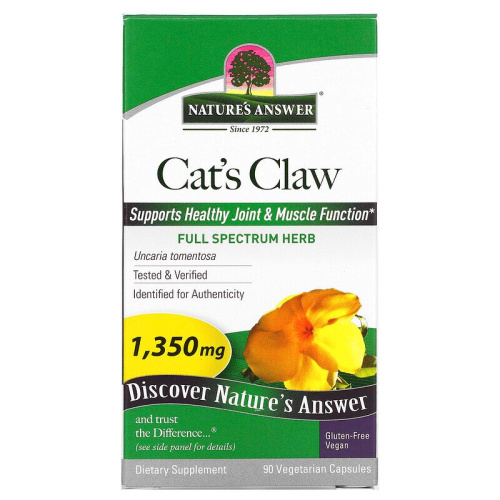 Cat's Claw 1350 мг (Кошачий коготь) 90 вег капсул (Nature's Answer)