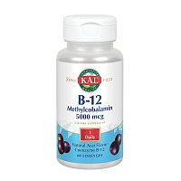 KAL Витамин B-12 Methylcobalamin (Витамин Б-12 Метилкобаламин) 5000 мкг. 60 леденцов