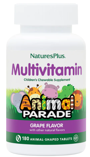 Multivitamin Animal Parade (Детские мультивитамины) 180 таблеток (NaturesPlus) (Виноград)