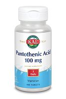Pantothenic Acid 100 мг (Пантотеновая Кислота) 100 таблеток (KAL)