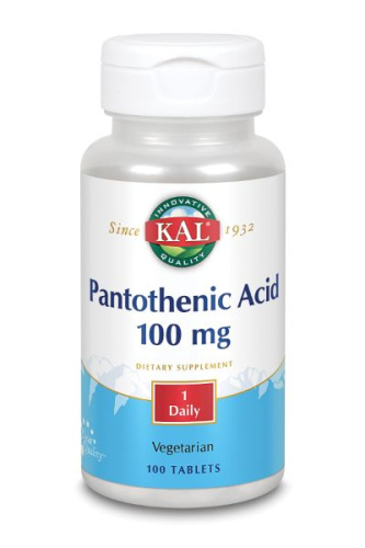 Pantothenic Acid 100 мг (Пантотеновая Кислота) 100 таблеток (KAL)