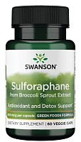 Sulforaphane (Сульфорафан из экстракта ростков брокколи) 400 мкг 60 вег капсул (Swanson)