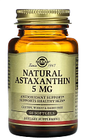 Astaxanthin 5 mg Natural срок 03.2024 (Астаксантин 5 мг) 60 мягких капсул (Solgar)