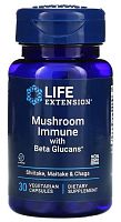 Life Extension Mushroom Immune with Beta Glucans (Смесь грибов с бета-глюканами для поддержки иммунитета) 30 растительных капсул