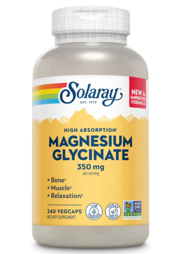 Magnesium Glycinate 350 мг (Глицинат Магния) 240 вег капсул (Solaray)
